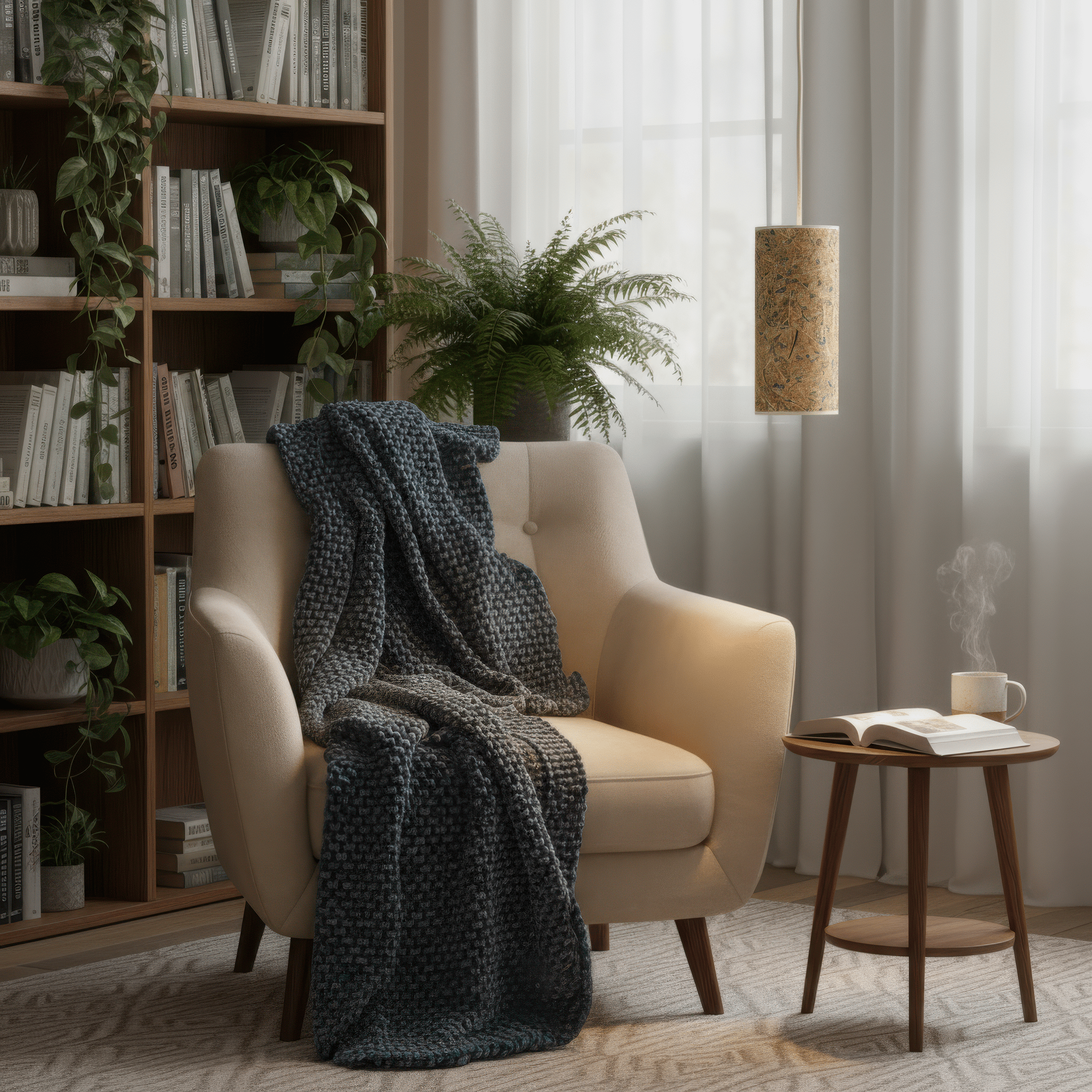 LeuchtNatur Hängeleuchte Natur Pendelleuchte Nux von LeuchtNatur | Handgemacht in Kornblume