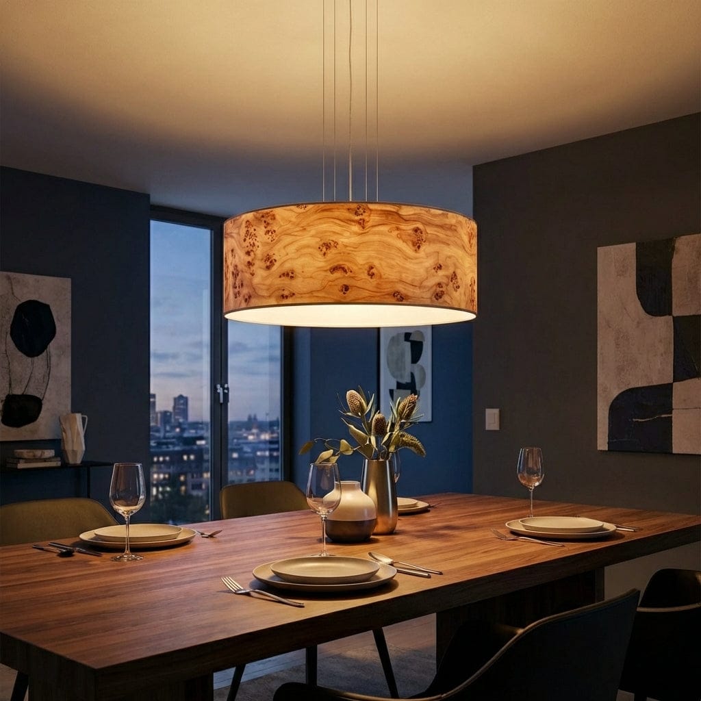 LeuchtNatur Hängeleuchte Pappel Maser / 35cm Discus Pendelleuchte