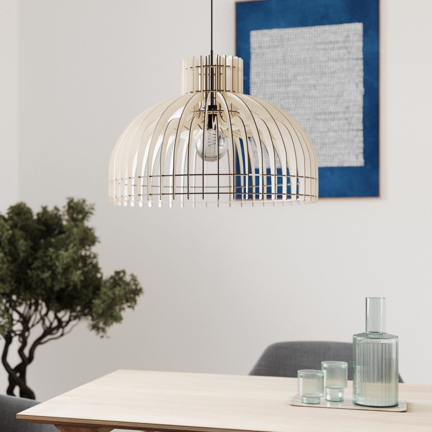 Leuchtnatur Holz Hängelampe Modell Bella