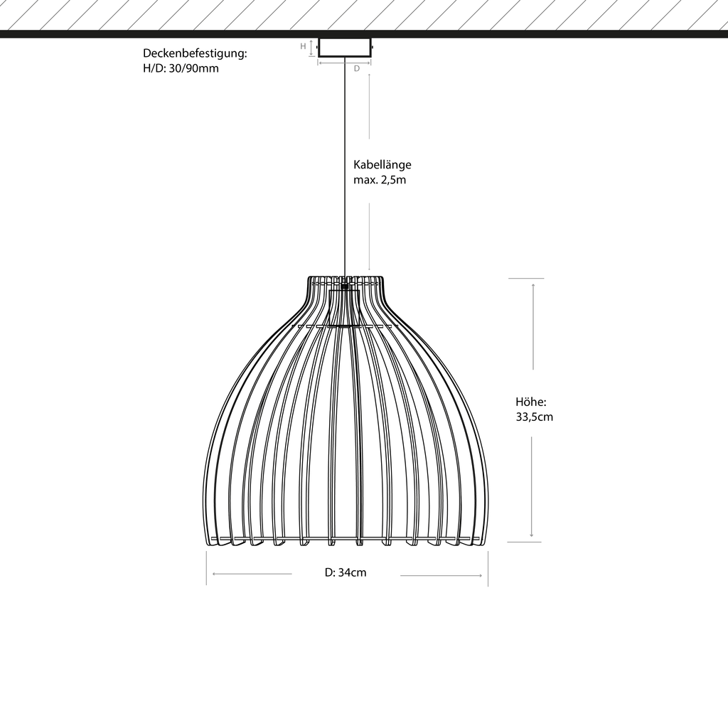 Leuchtnatur Holz Pendelleuchte Anna | handgemacht von LeuchtNatur