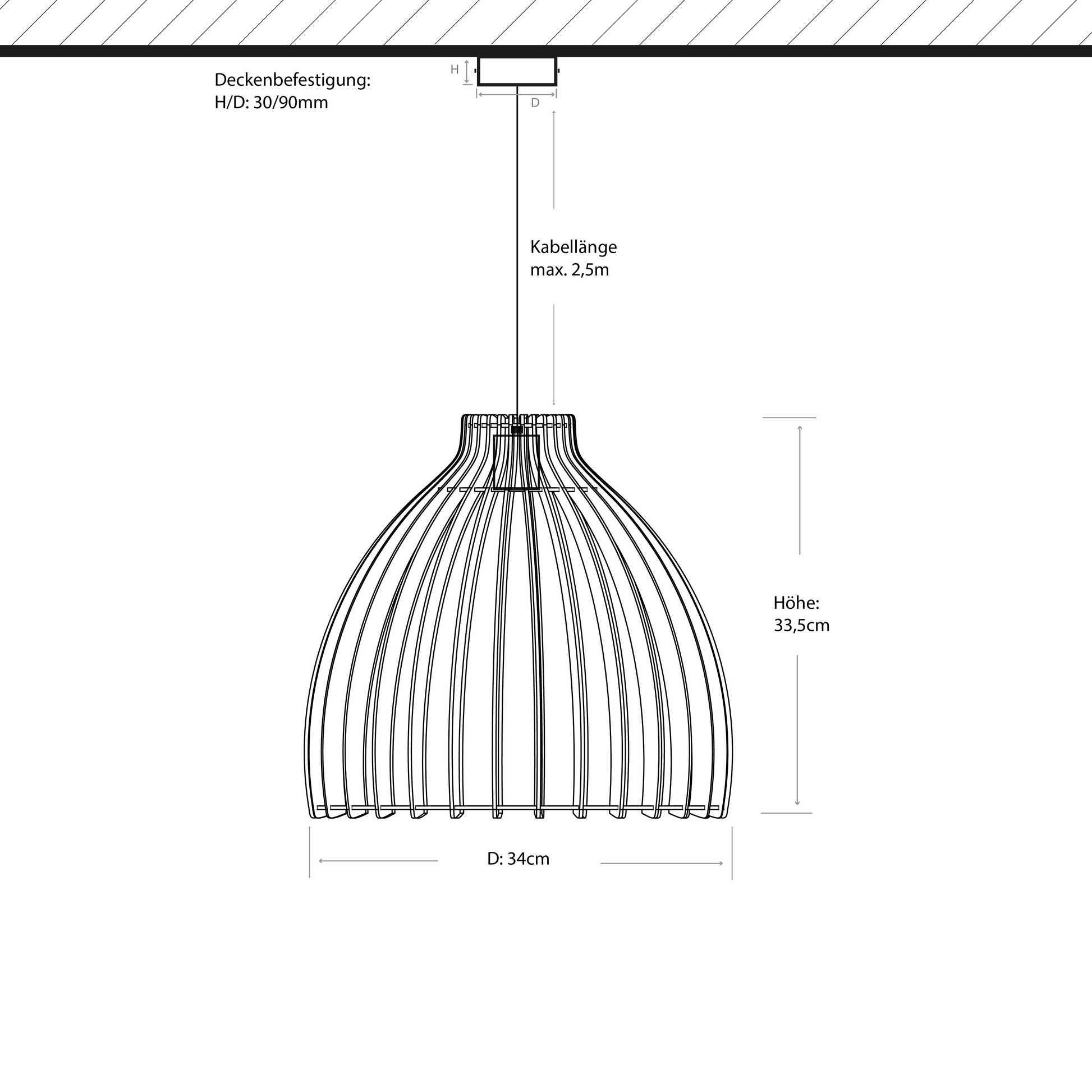 Leuchtnatur Holz Pendelleuchte Anna | handgemacht von LeuchtNatur