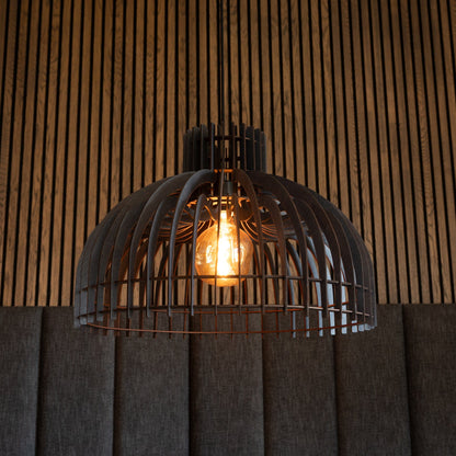 Leuchtnatur Schwarz Holz Hängelampe Modell Bella