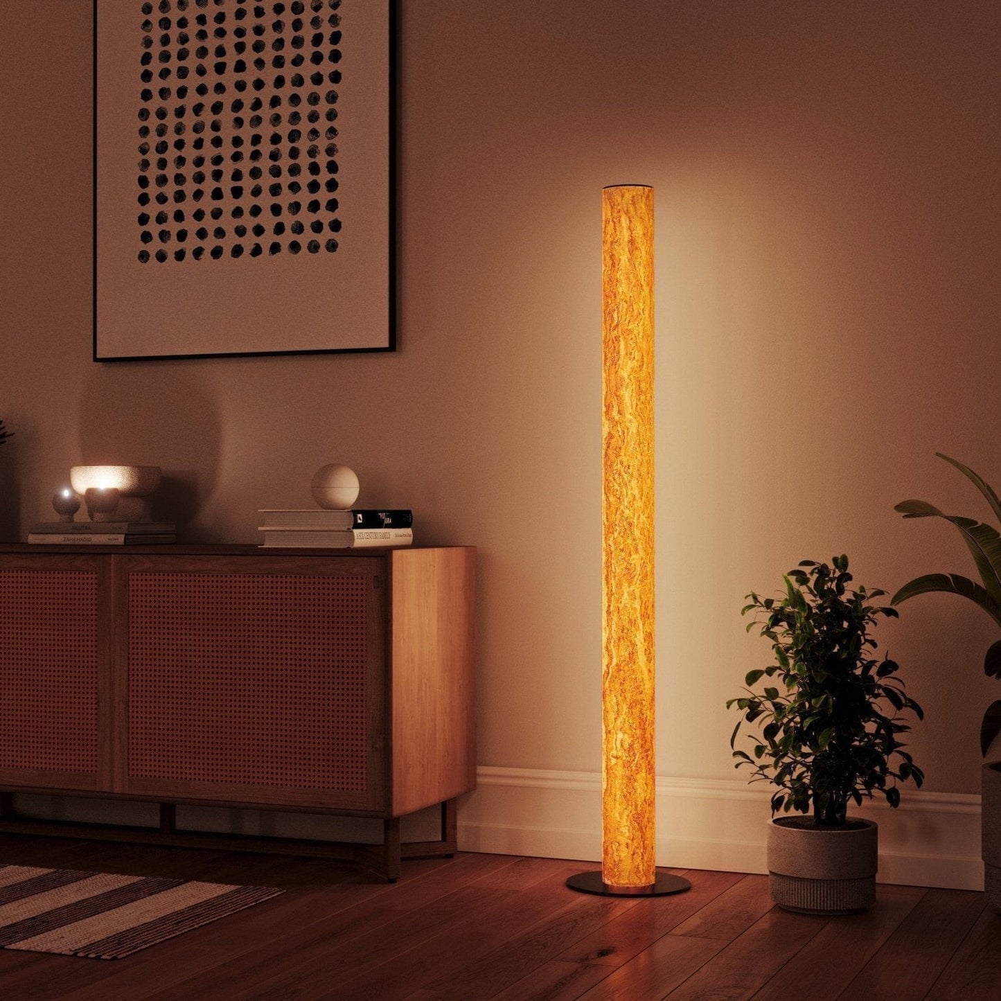 LeuchtNatur Stehleuchte Columna Stehlampe Birke Maser