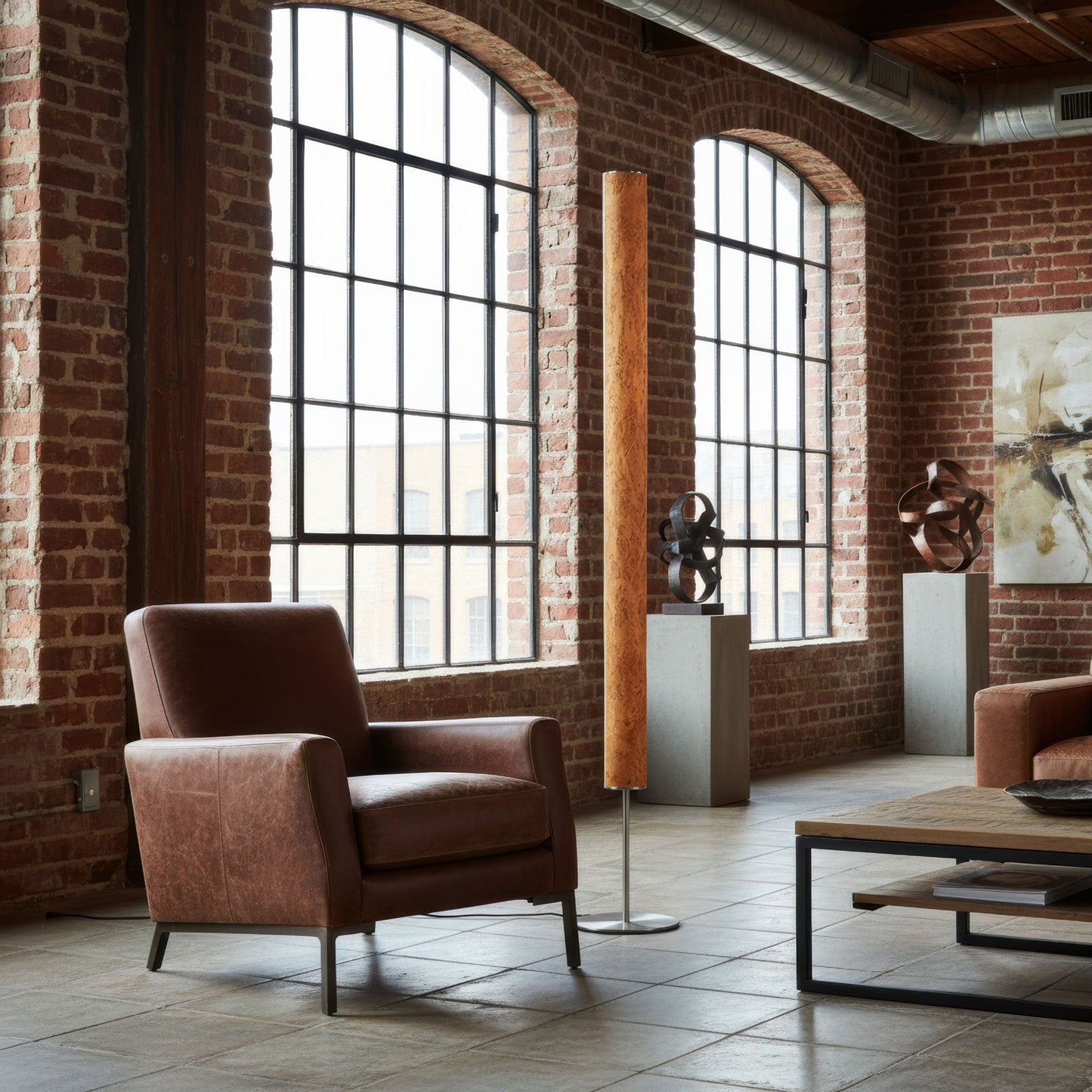 LeuchtNatur Stehleuchte Columna Stehlampe Birke Maser mit Stab