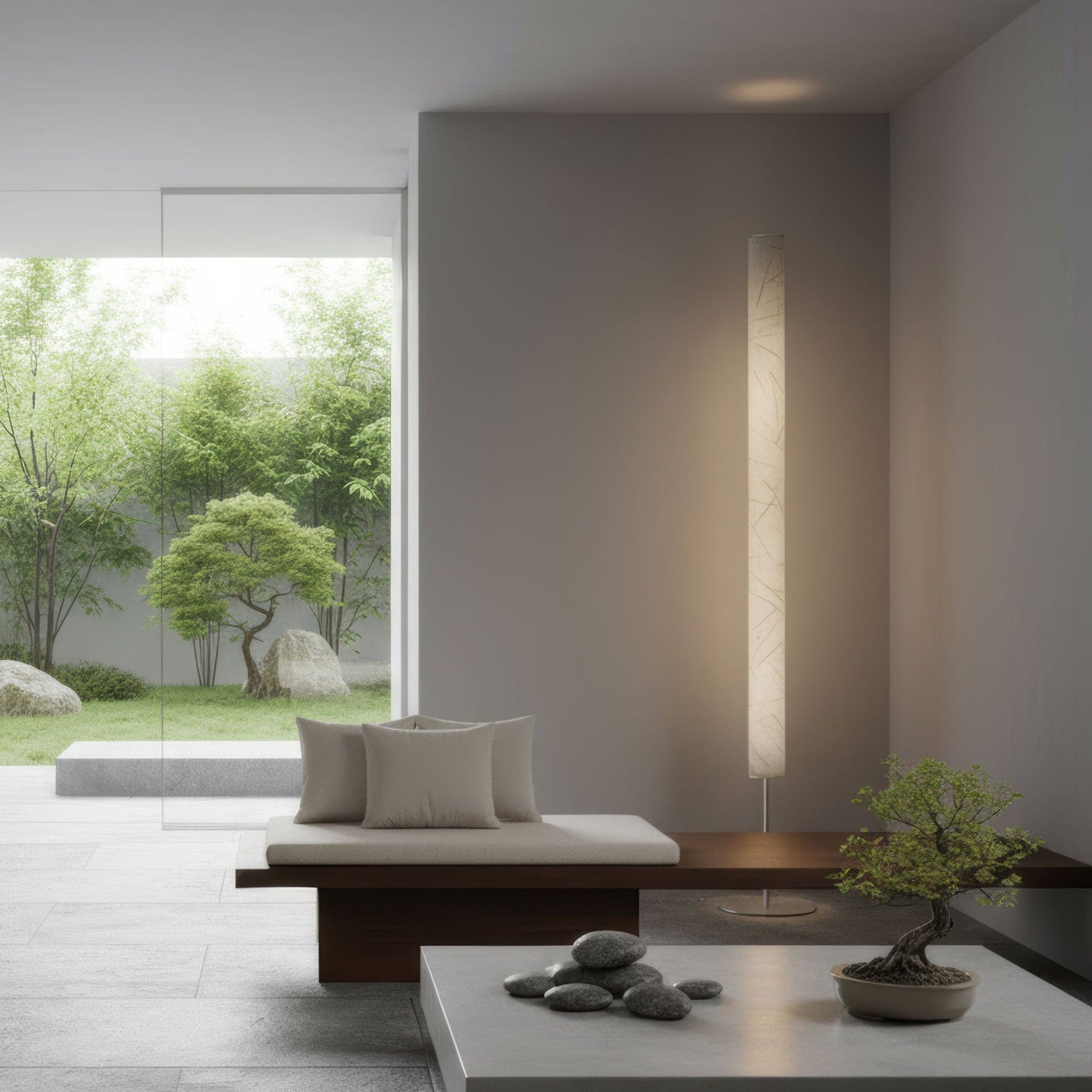 LeuchtNatur Stehleuchte Columna Stehlampe Blätter mit Stab