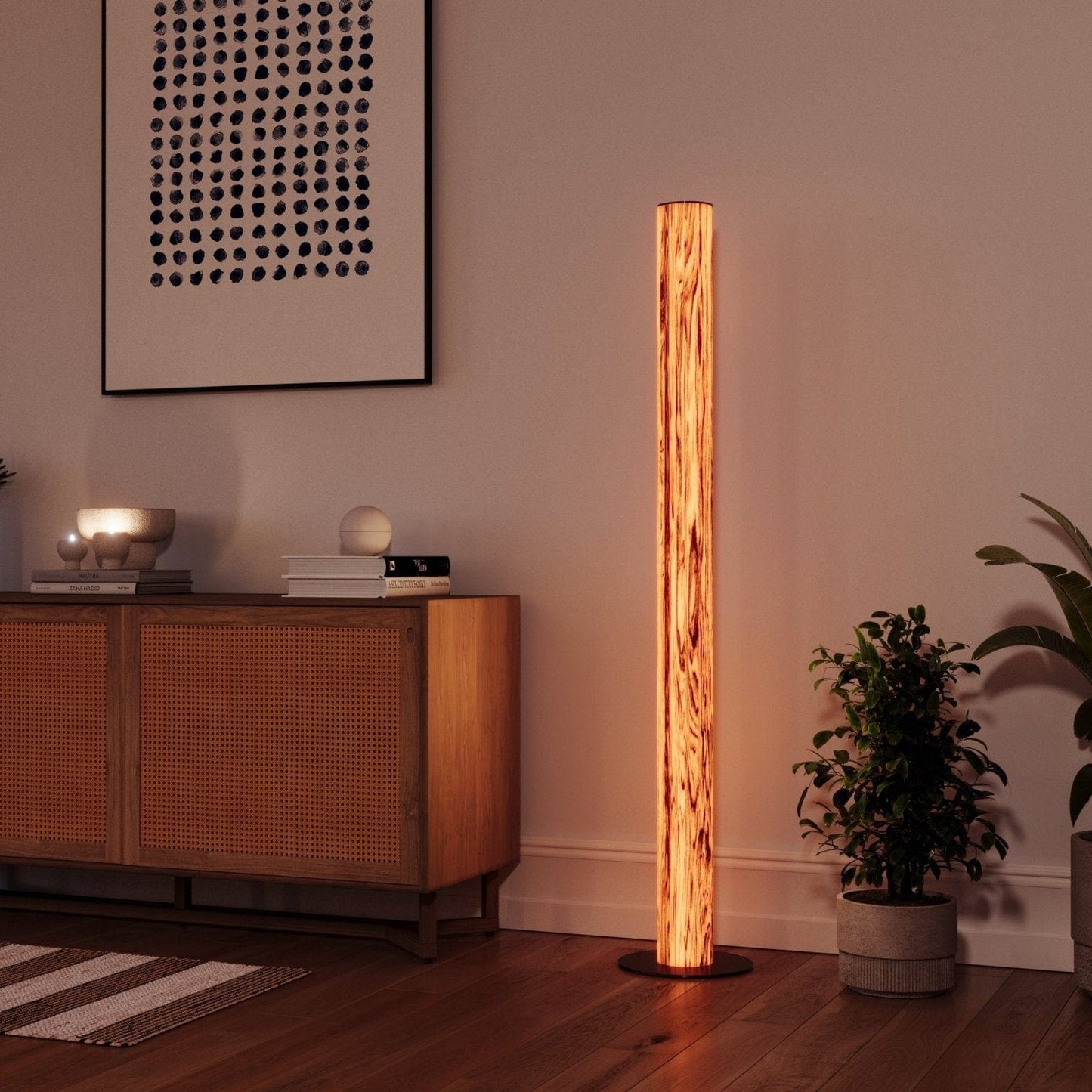 LeuchtNatur Stehleuchte Columna Stehlampe Nussbaum satin