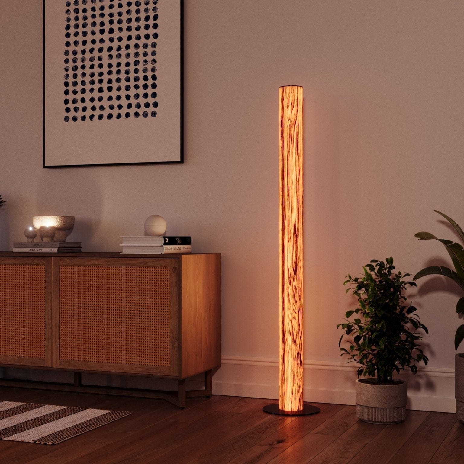 LeuchtNatur Stehleuchte Columna Stehlampe Nussbaum satin