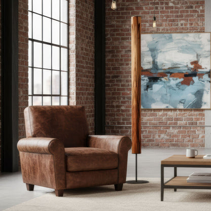 LeuchtNatur Stehleuchte Columna Stehlampe Nussbaum Satin mit Stab