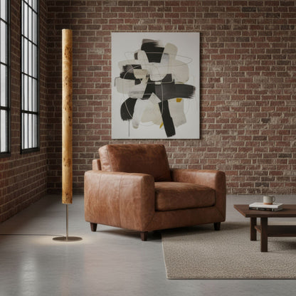 LeuchtNatur Stehleuchte Columna Stehlampe Pappel Maser mit Stab