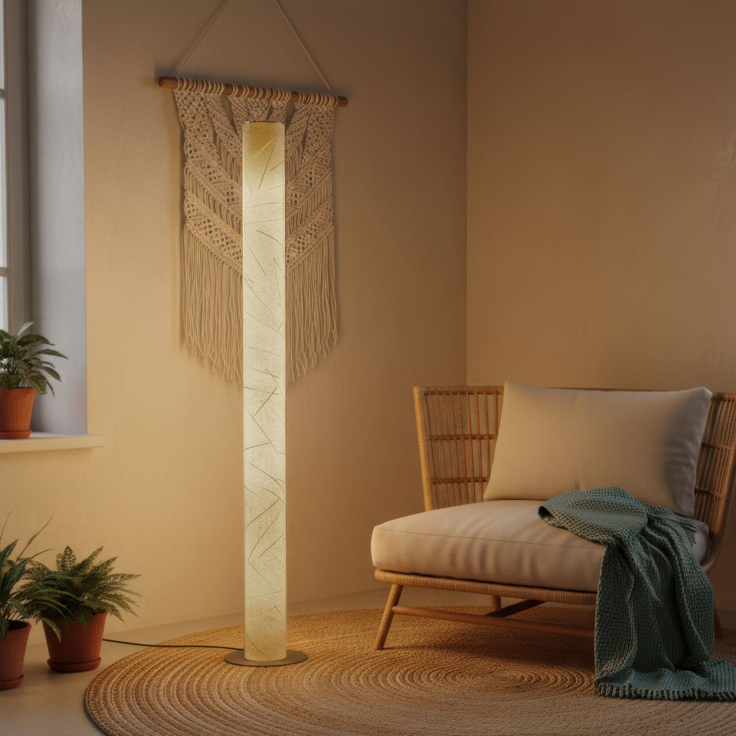 LeuchtNatur Stehleuchte Edelstahl Columna Design Stehlampe | Blätter von LeuchtNatur