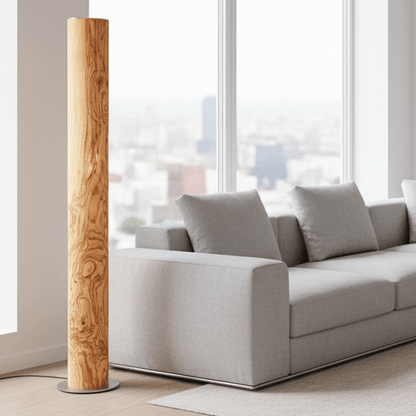 LeuchtNatur Stehleuchte Edelstahl Holzfurnier Stehlampe Lucerna von LeuchtNatur | Handgemacht in Olivesche