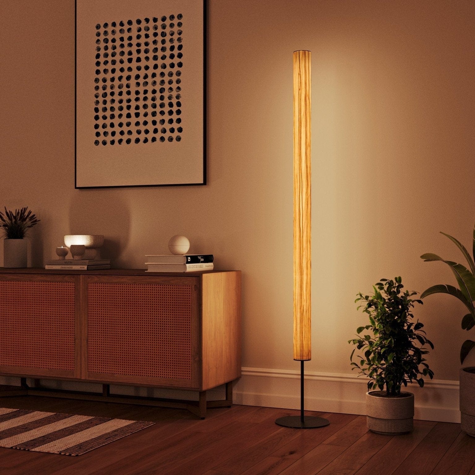 LeuchtNatur Stehleuchte Gracia Stehlampe Nussbaum satin - mit Stab