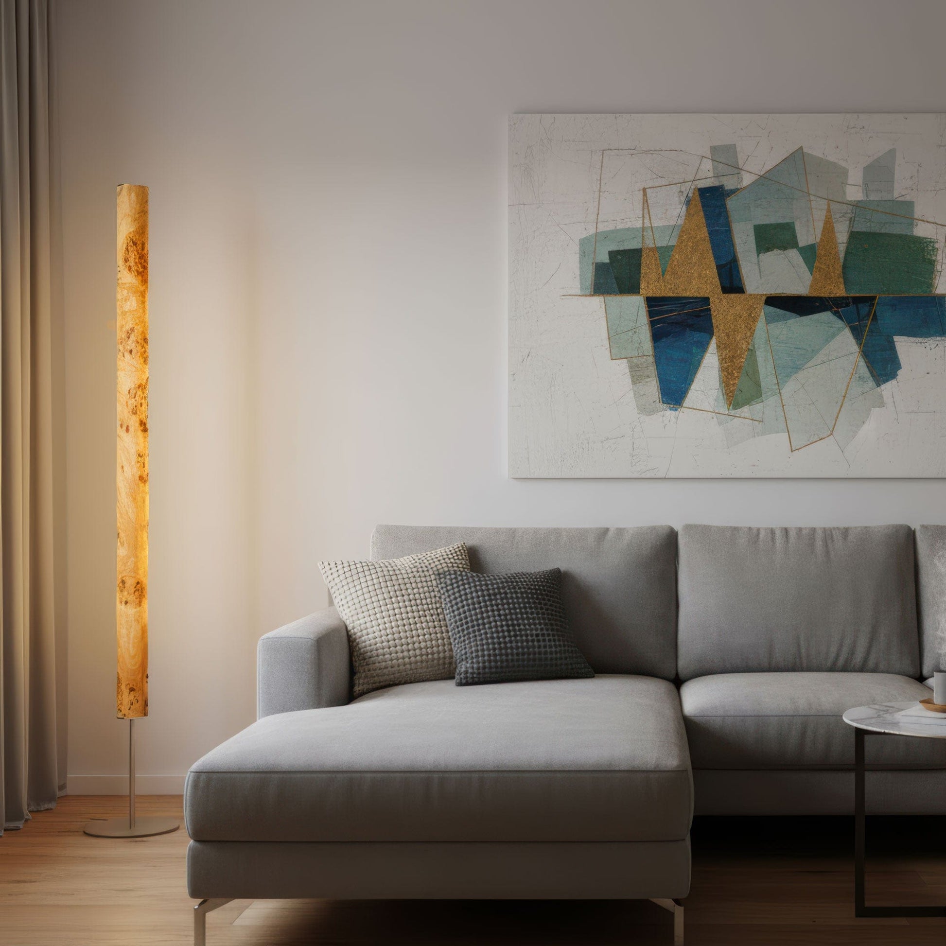 LeuchtNatur Stehleuchte Gracia Stehlampe Pappel Maser - mit Stab