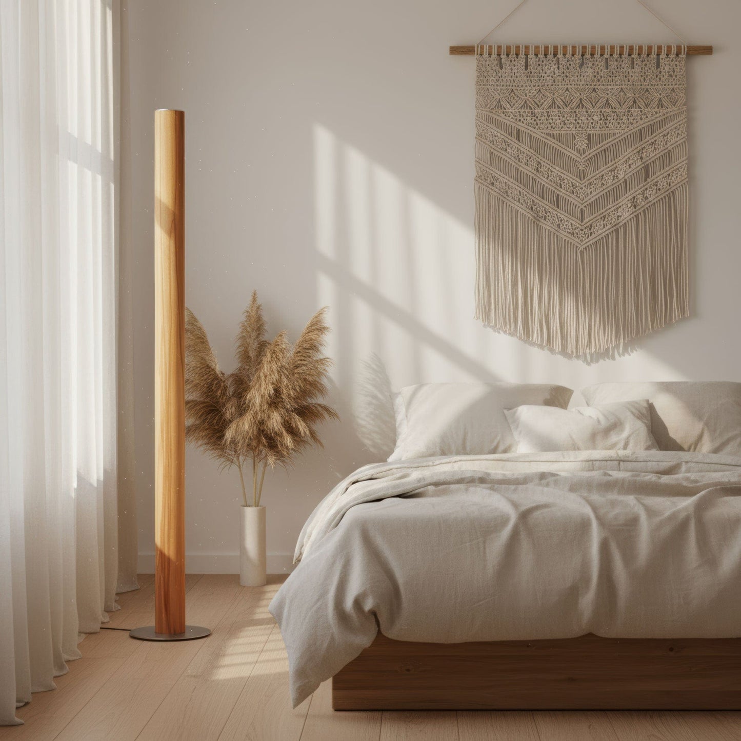 LeuchtNatur Stehleuchte Holzfurnier Lampe Gracia | Kernbuche von LeuchtNatur