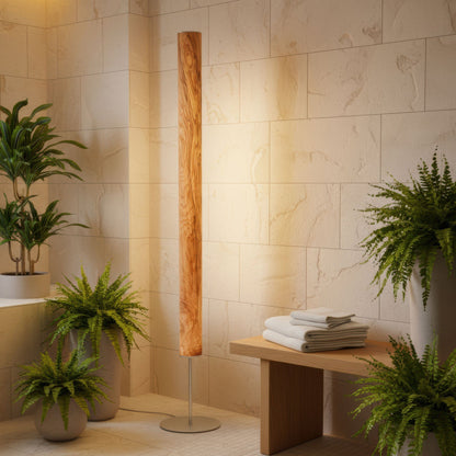 LeuchtNatur Stehleuchte Holzfurnier Stehlampe Columna von LeuchtNatur | handgemacht in Olivesche mit Stab