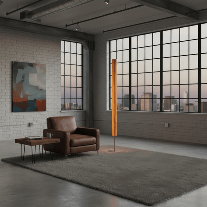 LeuchtNatur Stehleuchte Holzfurnier Stehlampe Gracia von LeuchtNatur | handgemacht in Nussbaum mit Stab