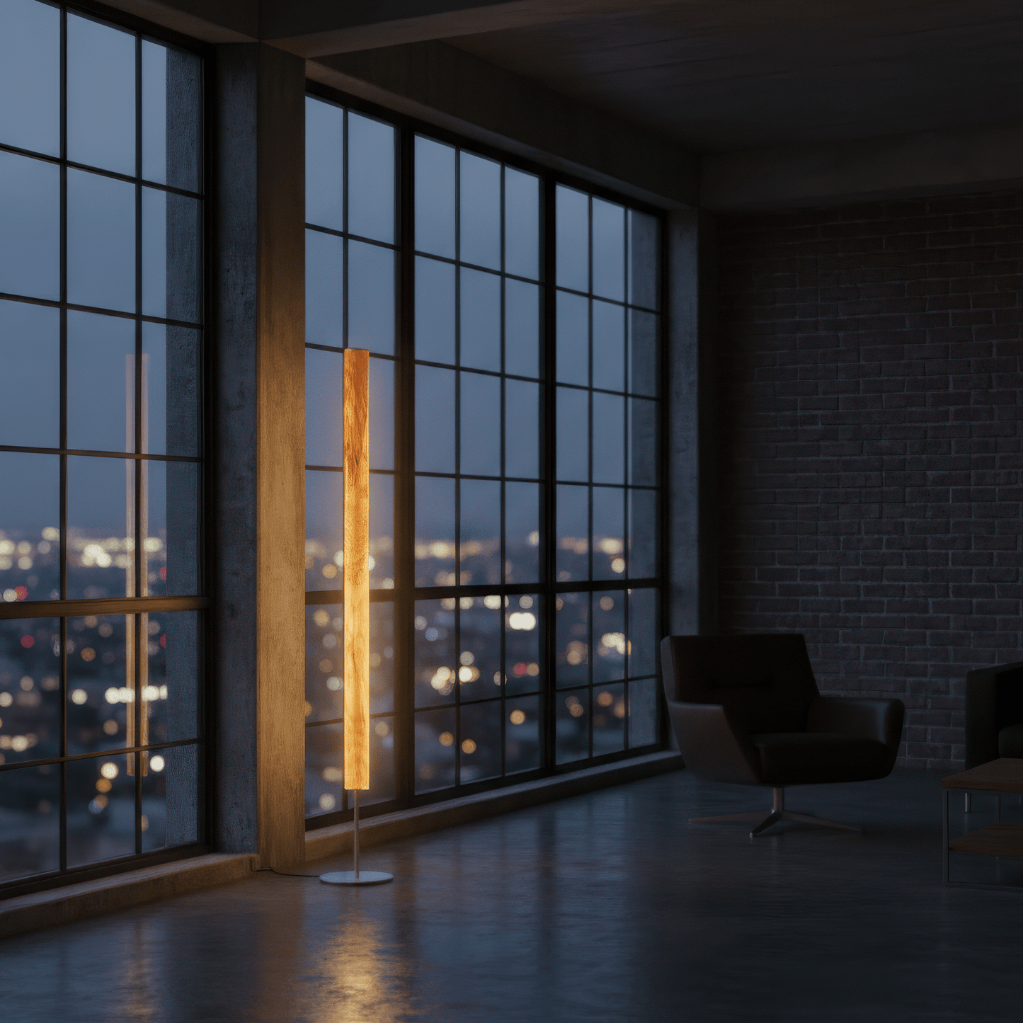 LeuchtNatur Stehleuchte Holzfurnier Stehlampe Gracia von LeuchtNatur | handgemacht in Olivesche mit Stab