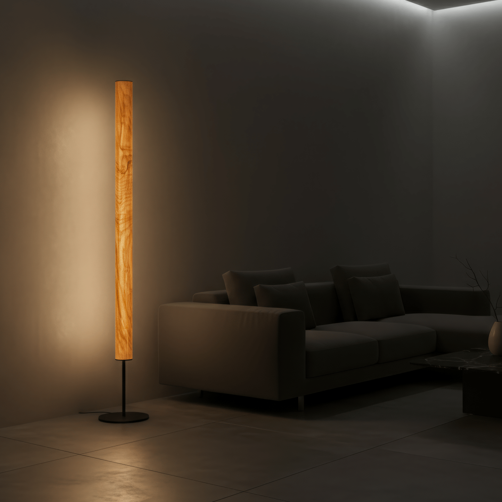 LeuchtNatur Stehleuchte Holzfurnier Stehlampe Gracia von LeuchtNatur | handgemacht in Olivesche mit Stab