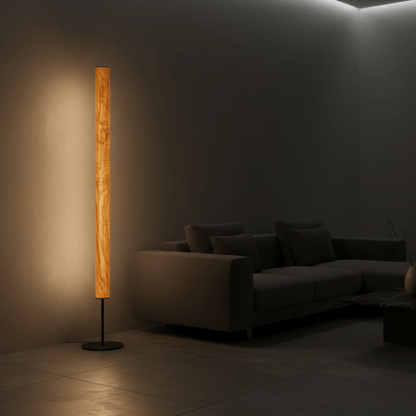 LeuchtNatur Stehleuchte Holzfurnier Stehlampe Gracia von LeuchtNatur | handgemacht in Olivesche mit Stab