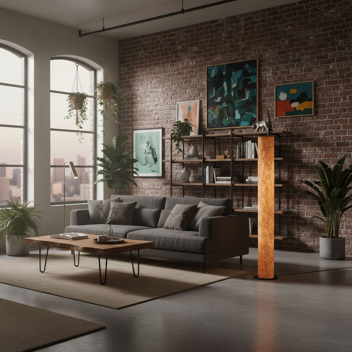 LeuchtNatur Stehleuchte Lucerna Stehlampe Birke Maser