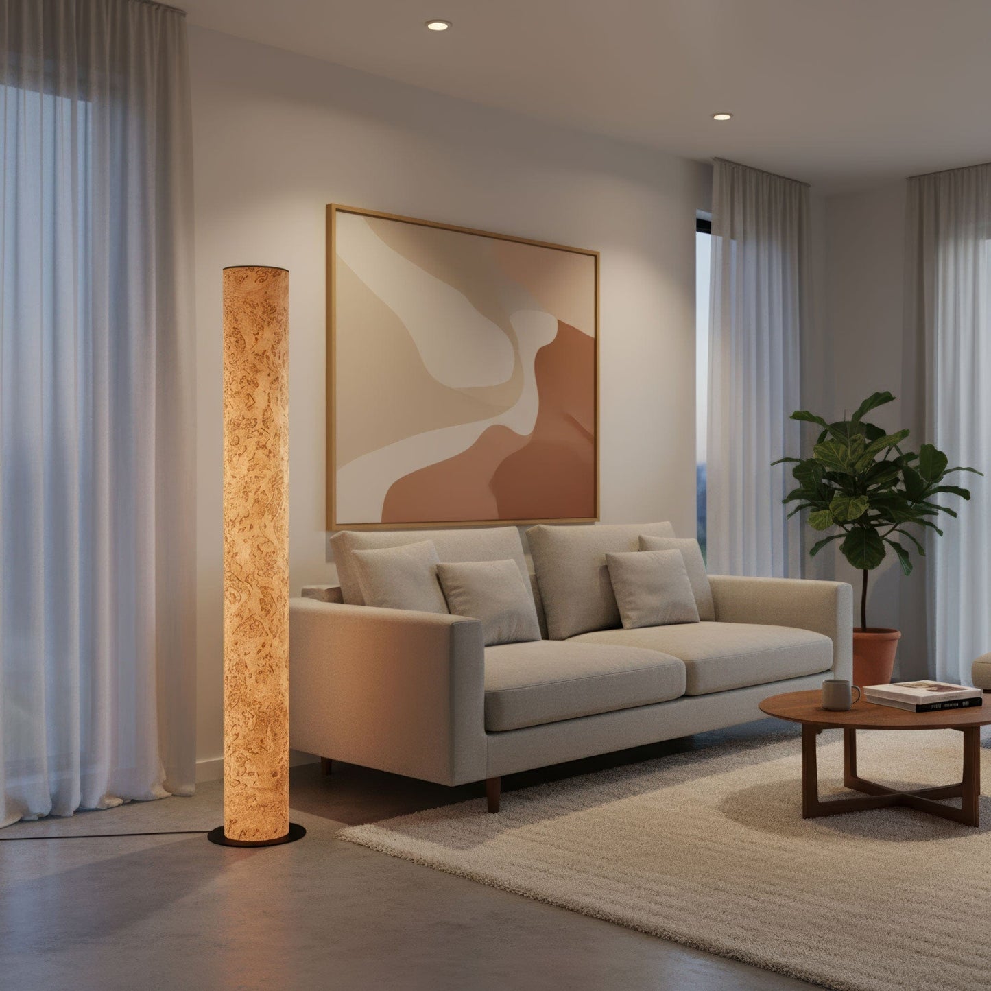 LeuchtNatur Stehleuchte Lucerna Stehlampe Birke Maser