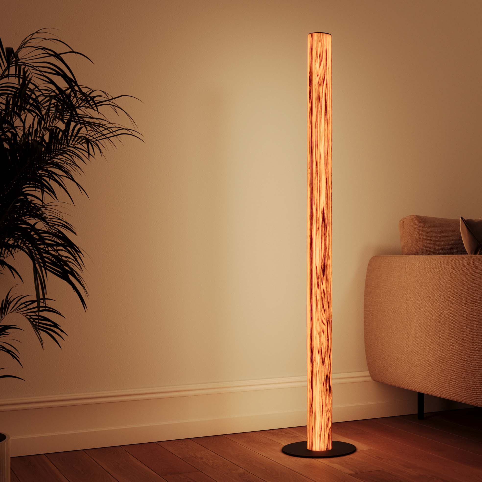 LeuchtNatur Stehleuchte Nussbaum europäisch / Schwarz / Ohne Stab Gracia