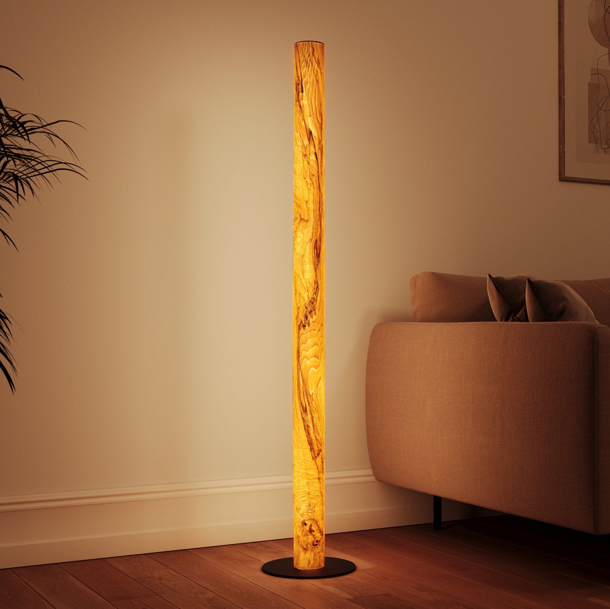 LeuchtNatur Stehleuchte Olivesche Maser / Schwarz / Ohne Stab Gracia