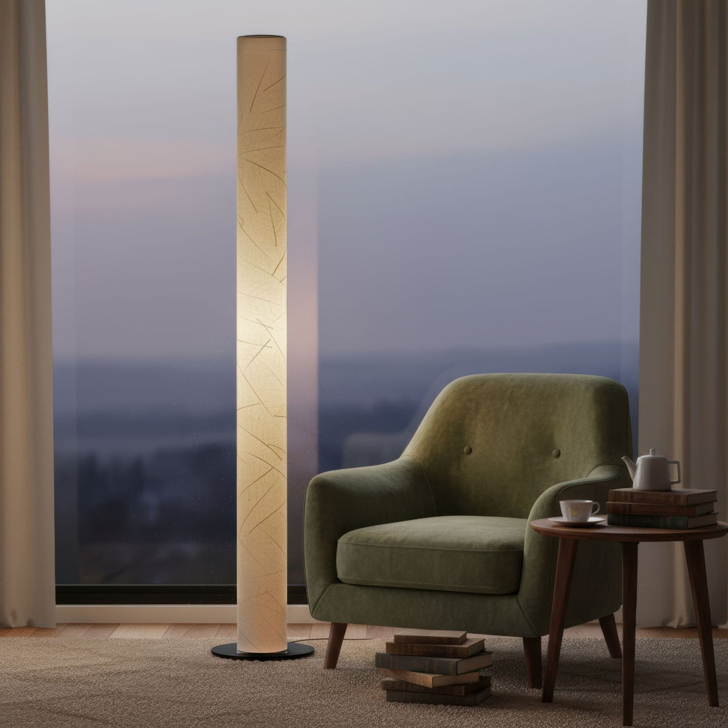 LeuchtNatur Stehleuchte Schwarz Columna Design Stehlampe | Blätter von LeuchtNatur