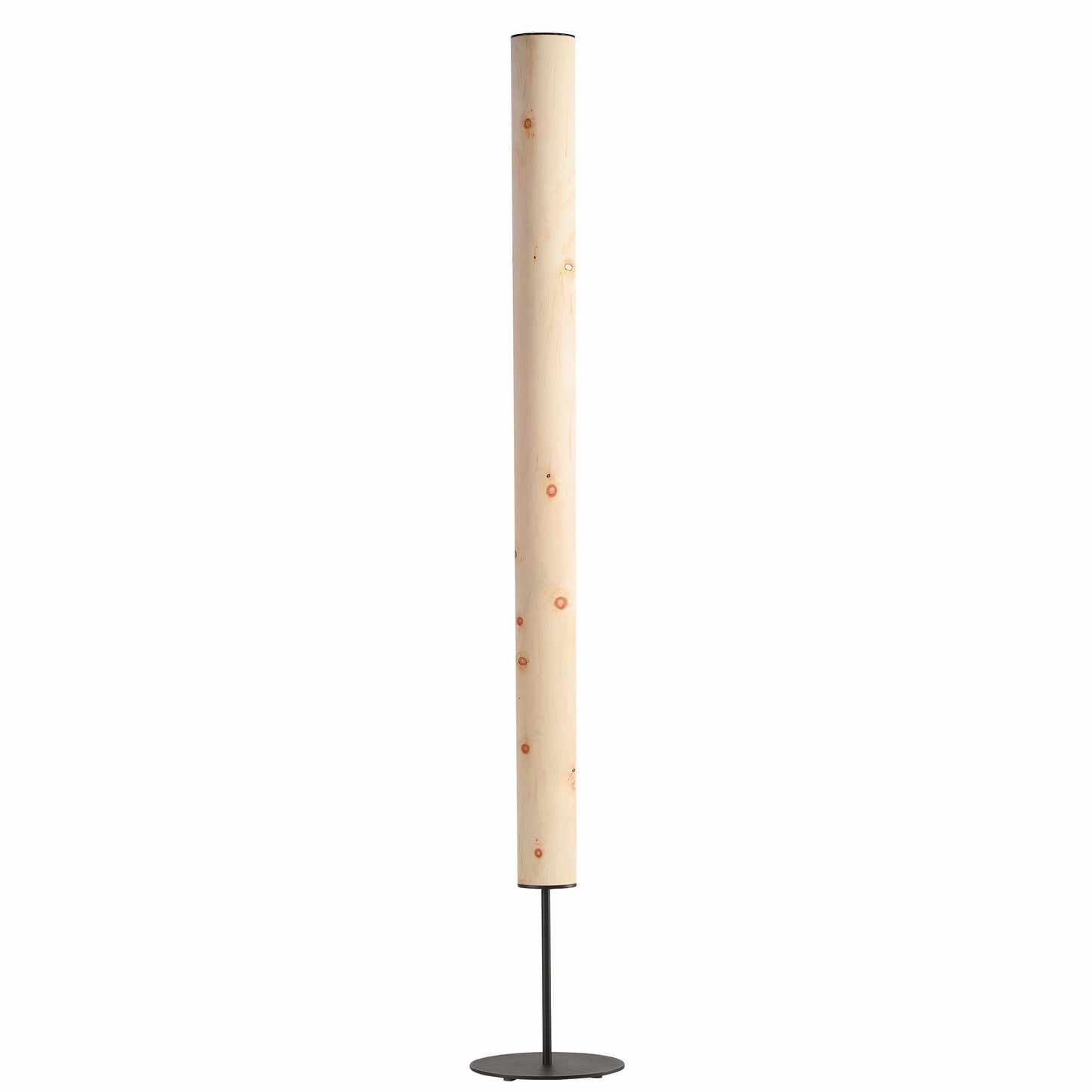 LeuchtNatur Stehleuchte Schwarz Holzfurnier Lampe Columna | Stehlampe aus Zirbe mit Stab