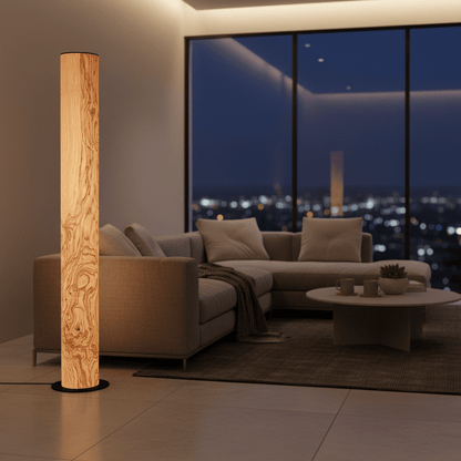 LeuchtNatur Stehleuchte Schwarz Holzfurnier Stehlampe Lucerna von LeuchtNatur | Handgemacht in Olivesche