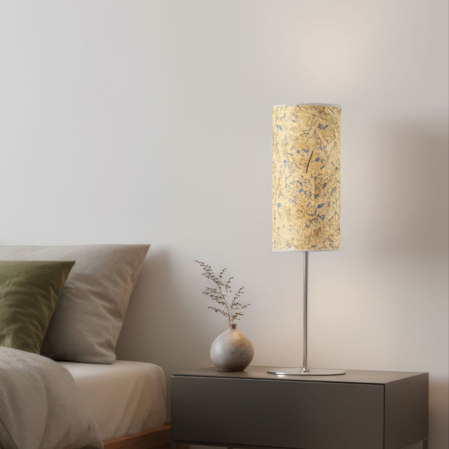 LeuchtNatur Tischleuchte Arboreus Tischlampe Heu mit Kornblumen