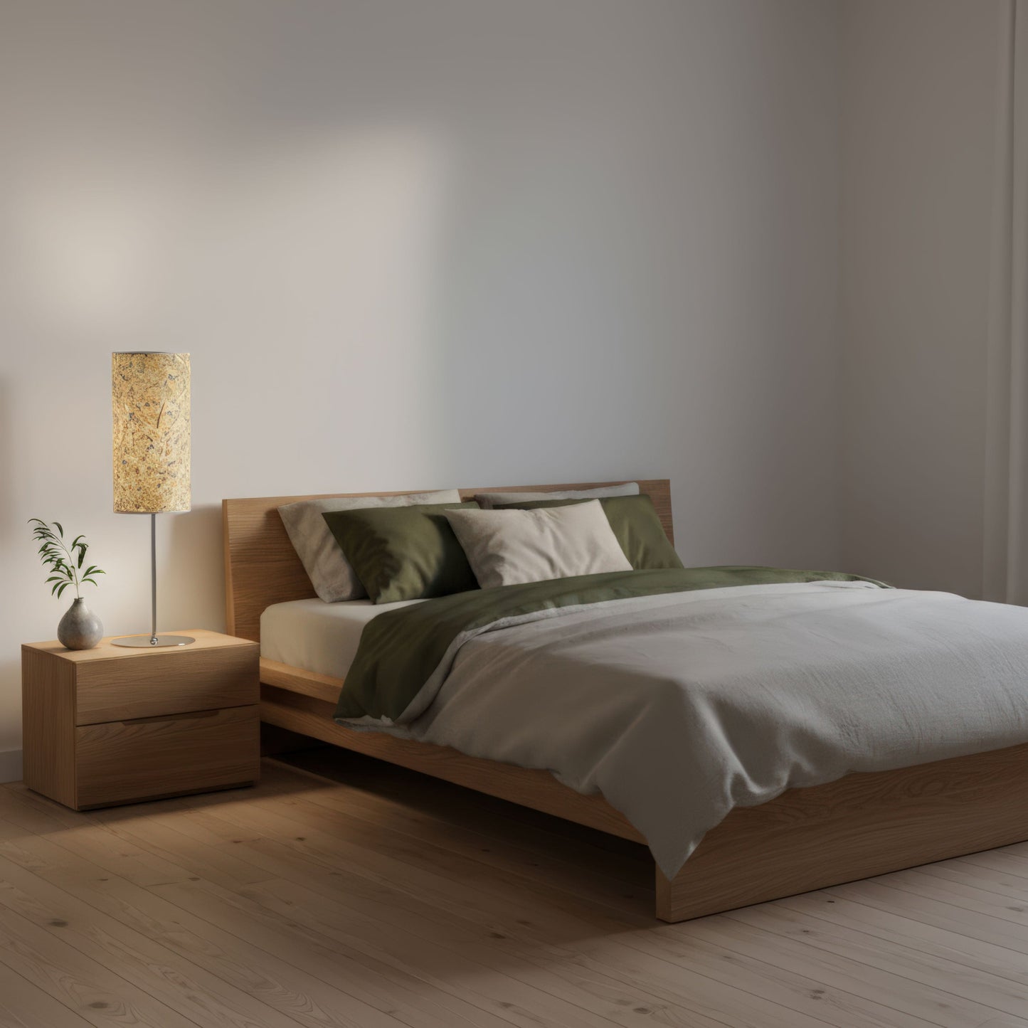 LeuchtNatur Tischleuchte Arboreus Tischlampe Heu mit Kornblumen