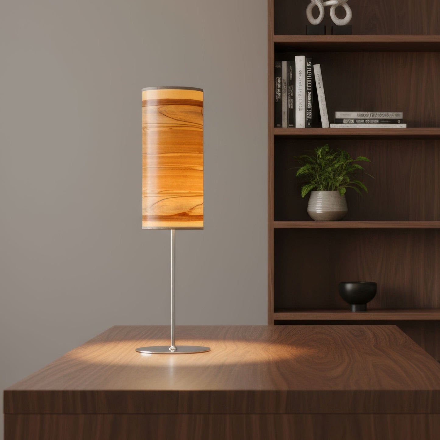 LeuchtNatur Tischleuchte Arboreus Tischlampe Nussbaum satin