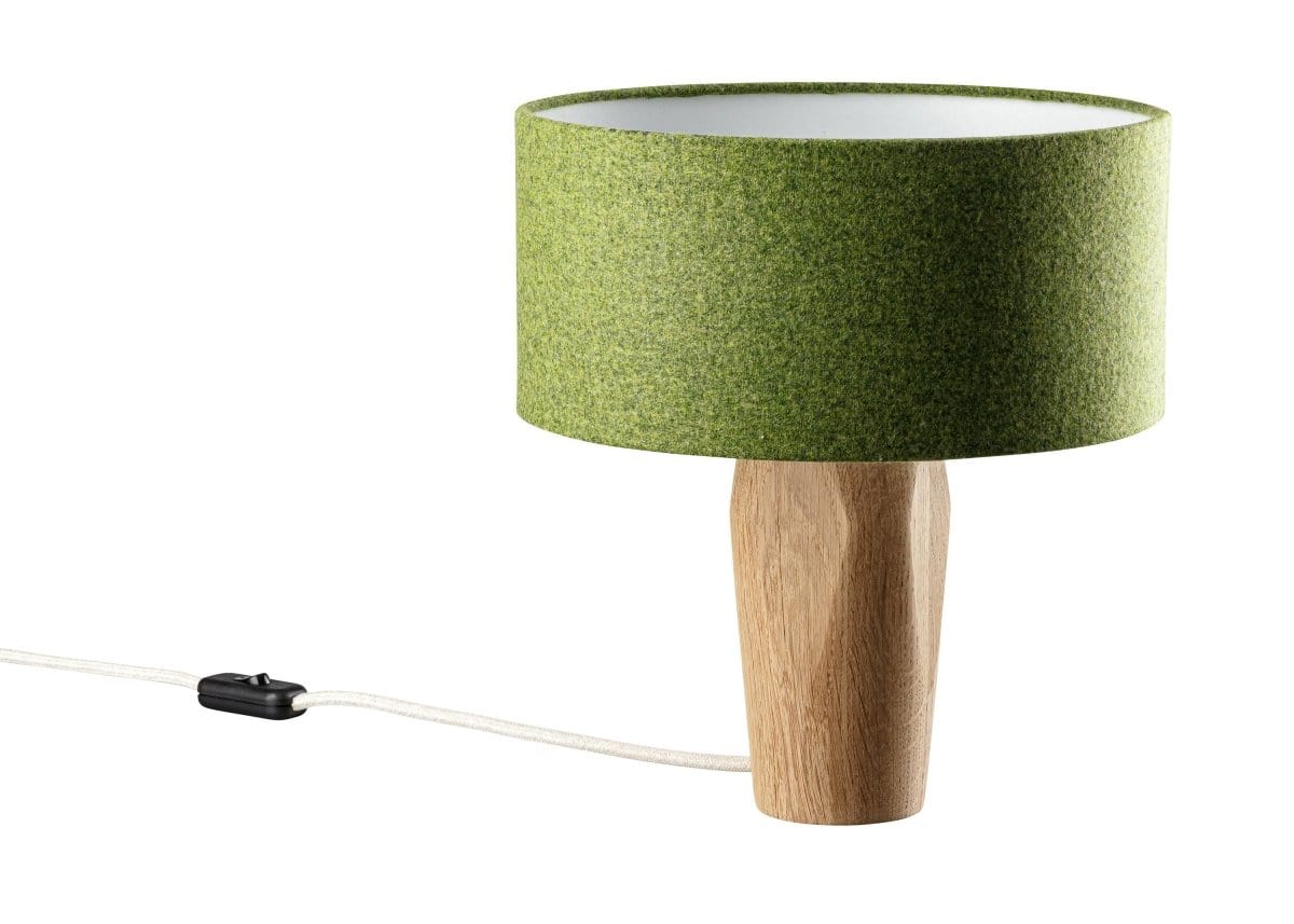 LeuchtNatur Tischleuchte/Nachttischlampe Eiche Pura Nachttischlampe Loden Grün