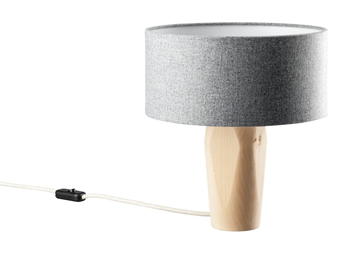 LeuchtNatur Tischleuchte/Nachttischlampe Zirbe Pura Nachttischlampe Loden Grau
