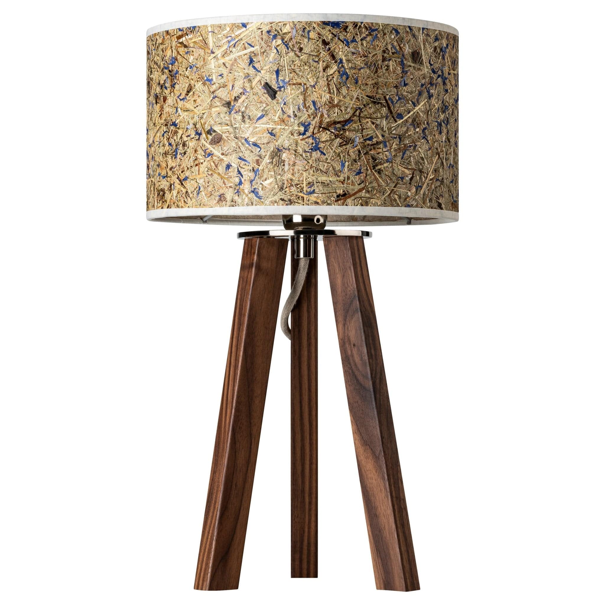 Leuchtnatur Tischleuchte Ligna Kornblume Nussbaum