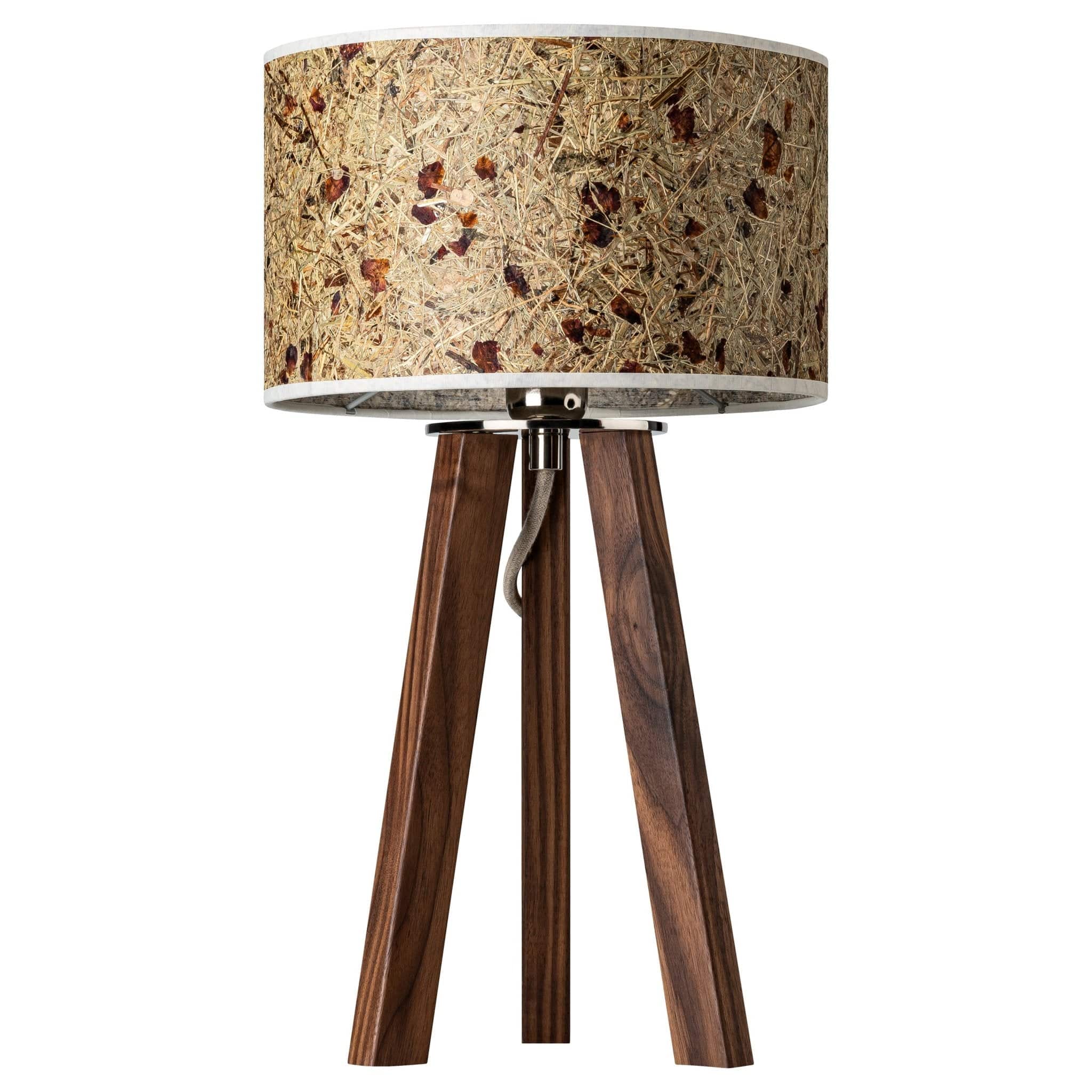 Leuchtnatur Tischleuchte Ligna Rosenblüte Nussbaum