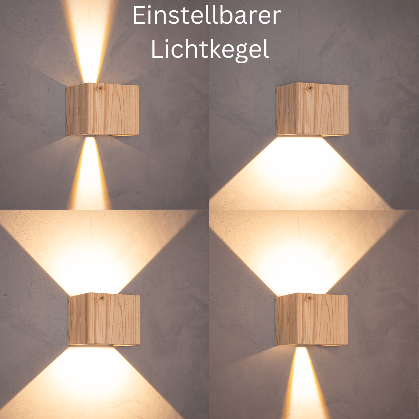 LeuchtNatur Wandleuchte Cubus Holz Wandlampe von LeuchtNatur | handgemacht in Zirbe