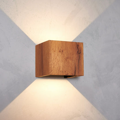 LeuchtNatur Wandleuchte Cubus Wandleuchte Eiche rustikal