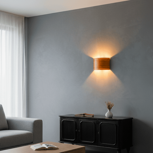 LeuchtNatur Wandleuchte Holzfurnier Wandleuchte Cortex von LeuchtNatur | Satin Nussbaum