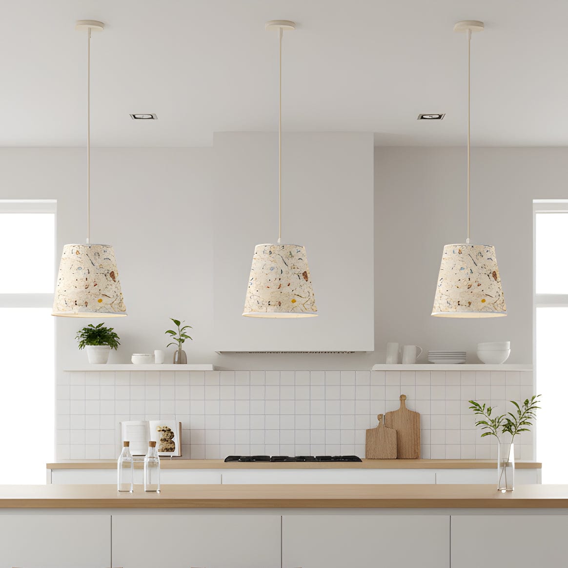 Leuchtnatur Weiß Natur Pendelleuchte Konus von LeuchtNatur | Handgemacht aus Almwiese light