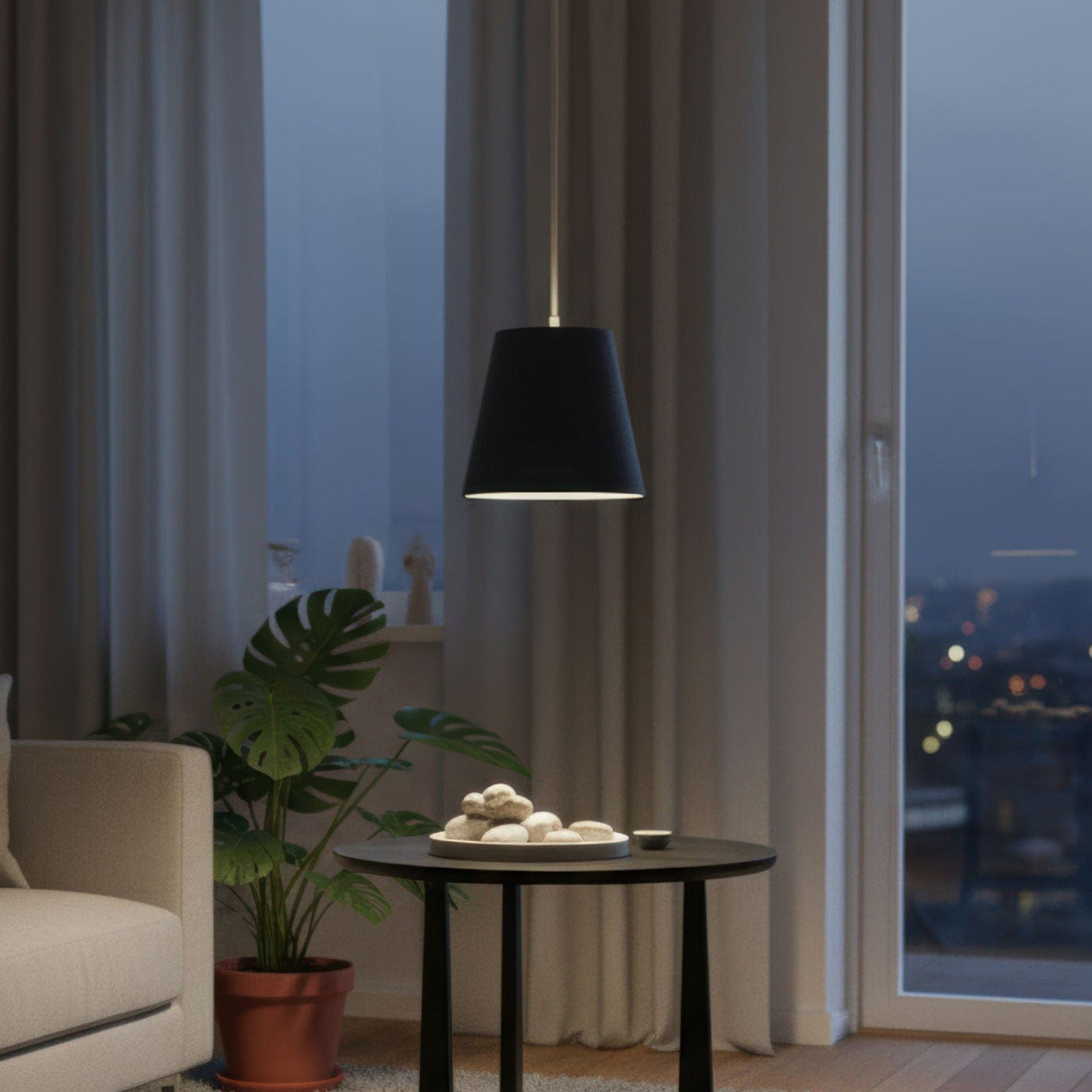 Leuchtnatur Weiß Naturlampe Konus | Pendelleuchte von LeuchtNatur Loden anthrazit