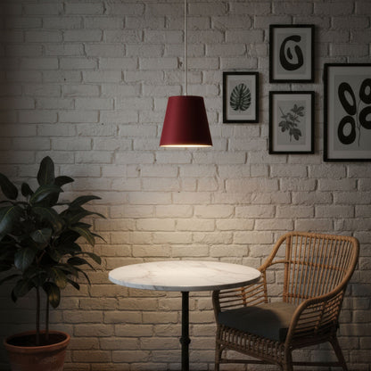 Leuchtnatur Weiß Naturlampe Konus | Pendelleuchte von LeuchtNatur Loden rot