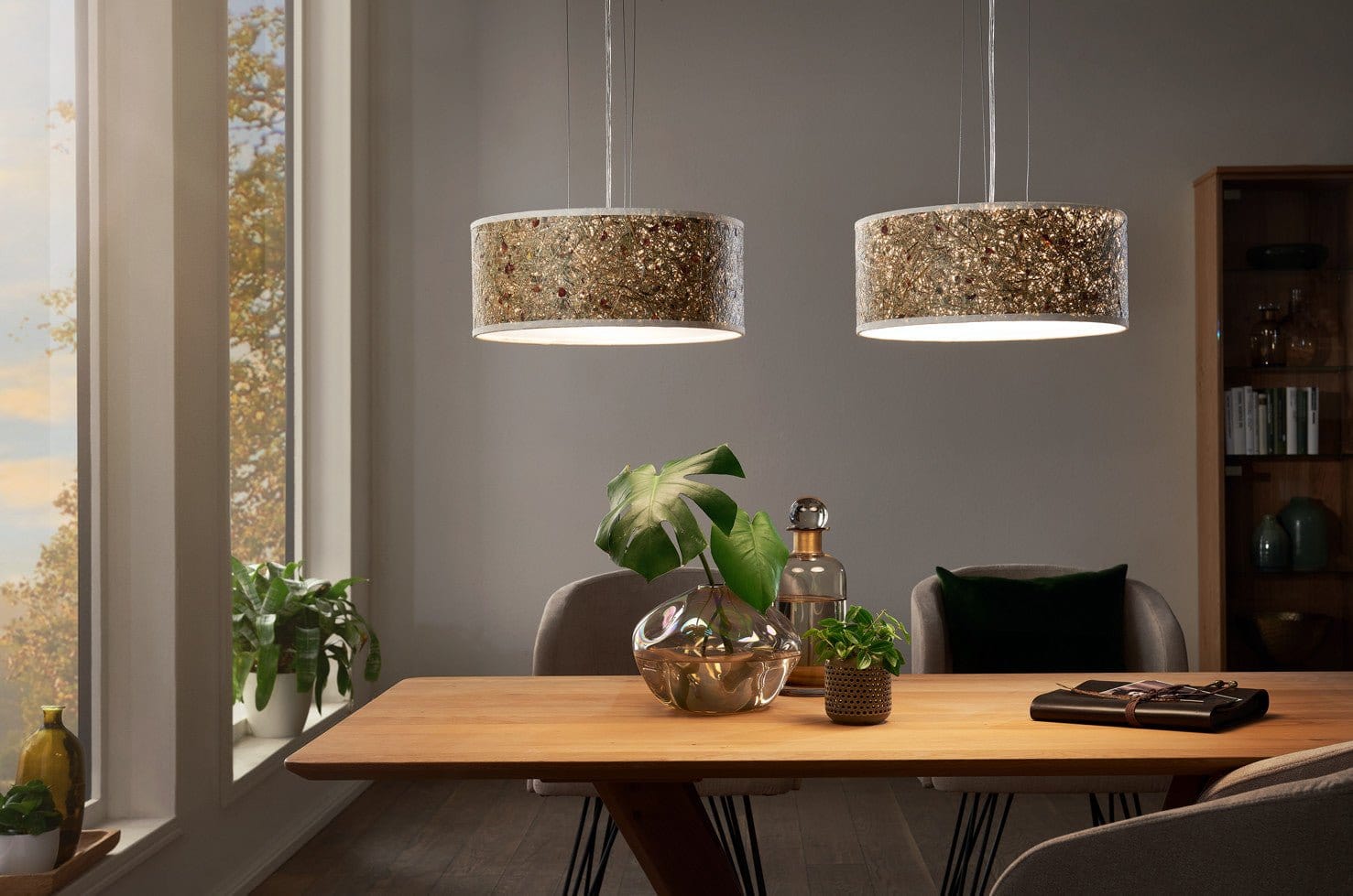 LeuchtNatur Hängeleuchte Discus Hängelampe Rosenblüte