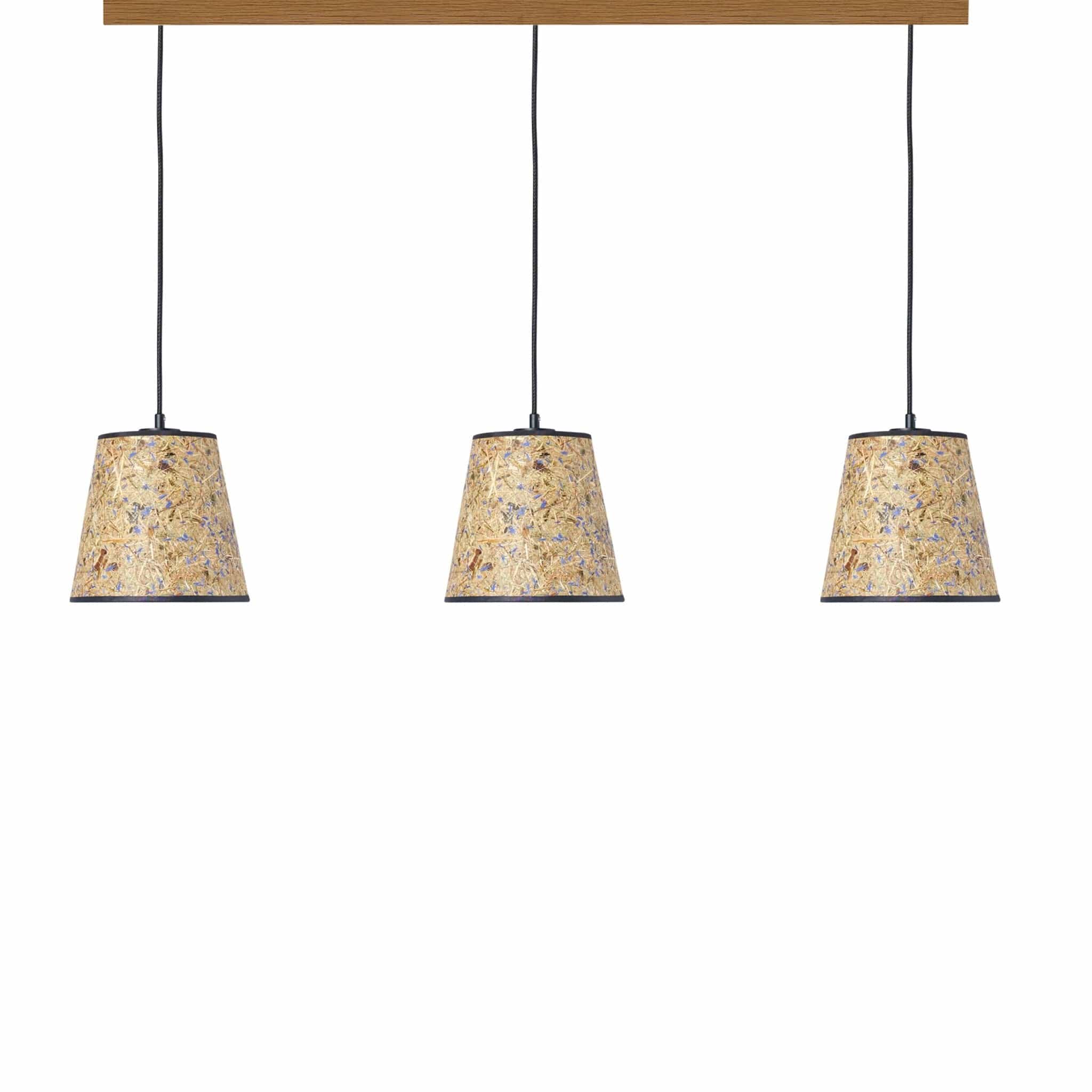 Leuchtnatur Schwarz 3er Set Konus Pendellampe Kornblume