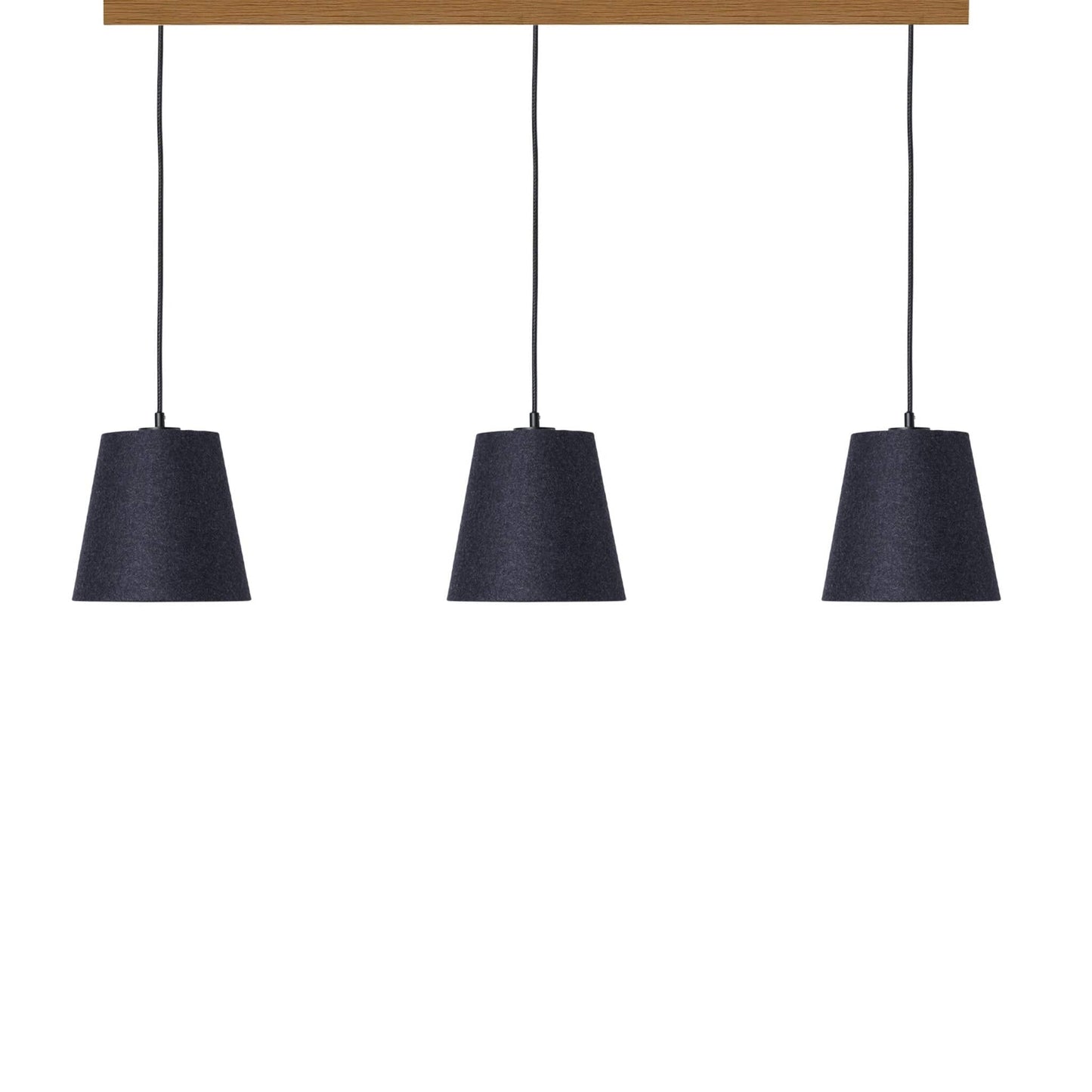 Leuchtnatur Schwarz 3er Set Konus Pendellampe Loden anthrazit