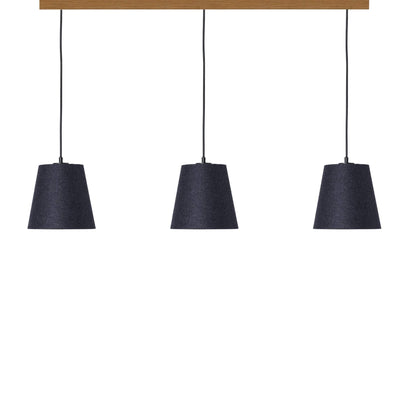 Leuchtnatur Schwarz 3er Set Konus Pendellampe Loden anthrazit