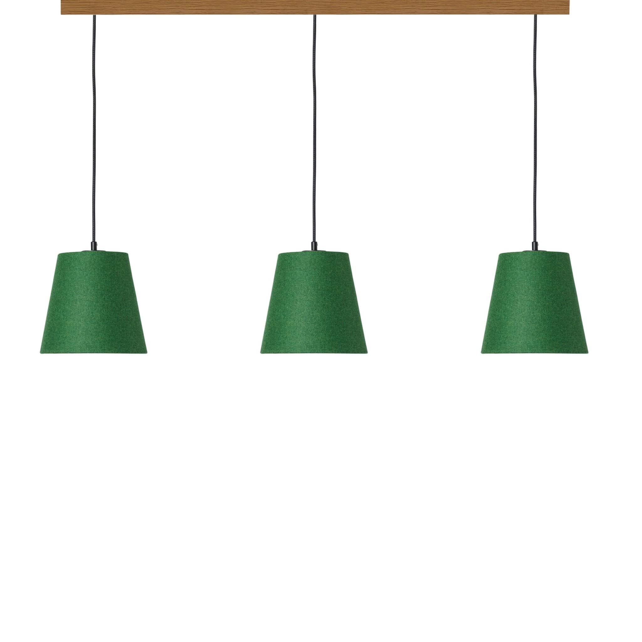 Leuchtnatur Schwarz 3er Set Konus Pendellampe Loden grün