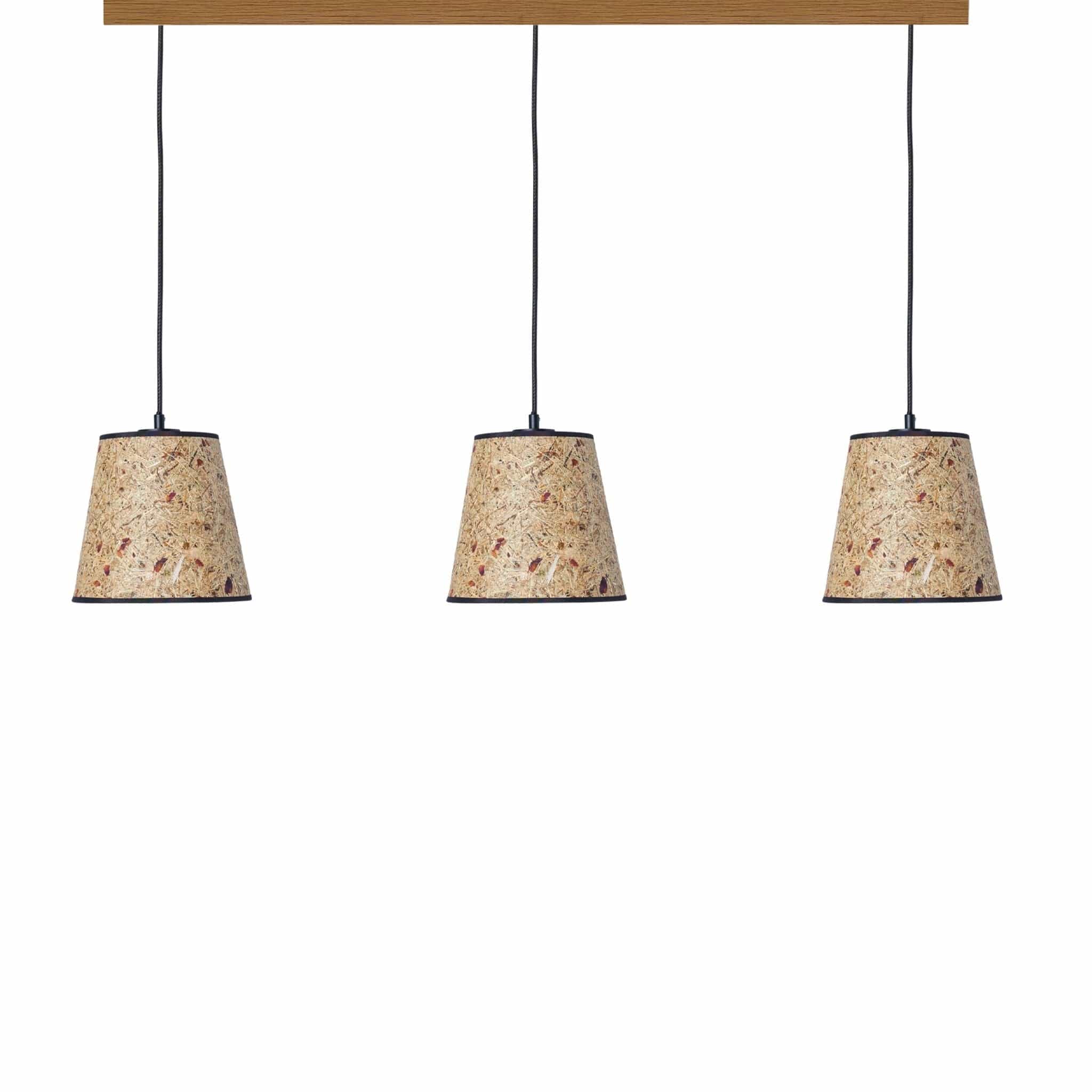 Leuchtnatur Schwarz 3er Set Konus Pendellampe Rosenblüte