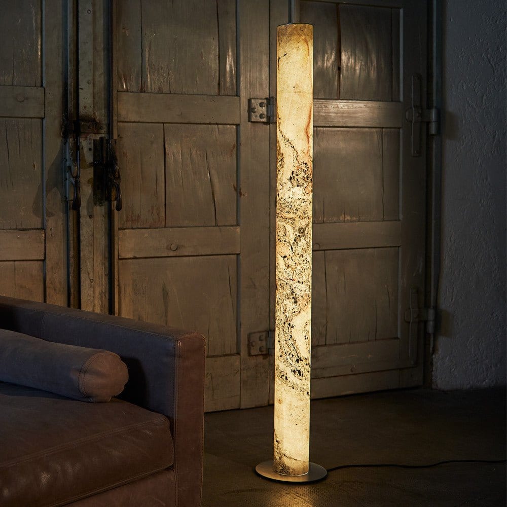 LeuchtNatur Stehleuchte Columna Stehlampe Stein Weißperle